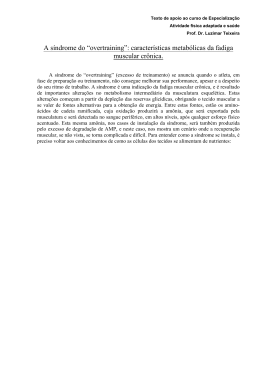 Tapoio excesso de treinamento e fadiga cronica