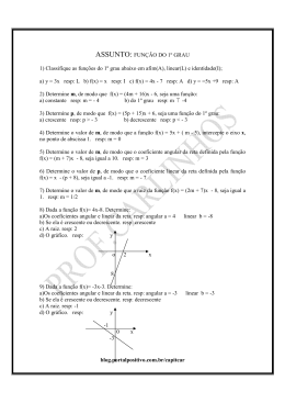 fun&ccedil;&atilde;o do 1&ordm; grau