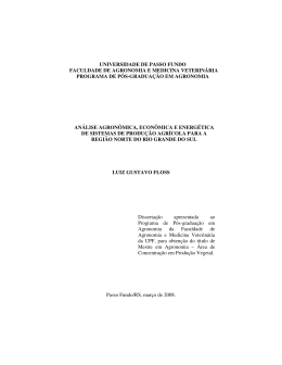 An&aacute;lise agron&ocirc;mica, econ&ocirc;mica e energ&eacute;tica de