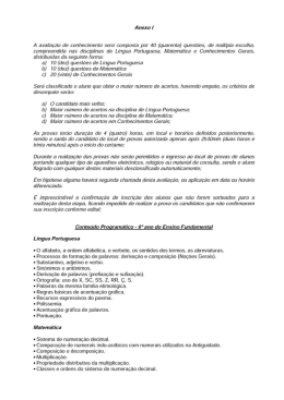 A avalia&ccedil;&atilde;o de conhecimento ser&aacute; composta por 40 (quarenta