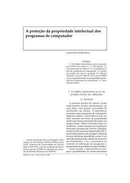 A prote&ccedil;&atilde;o da propriedade intelectual dos programas de computador