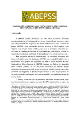 Documento para Programas de P&oacute;s-Gradua&ccedil;&atilde;o e &Aacute;rvore