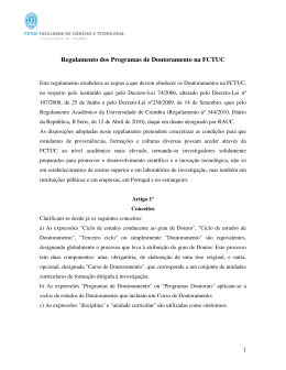 Regulamento dos Programas de Doutoramento na FCTUC