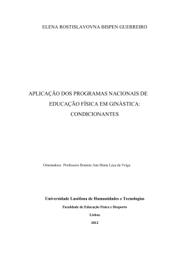 APLICA&Ccedil;&Atilde;O DOS PROGRAMAS NACIONAIS DE