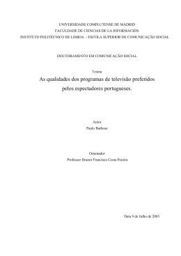 As qualidades dos programas de televisao - Tesina