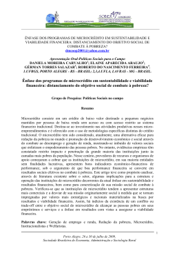 &Ecirc;nfase dos programas de microcr&eacute;dito em