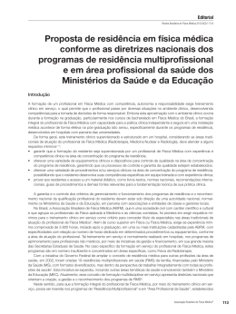 Editorial Proposta de resid&ecirc;ncia em f&iacute;sica m&eacute;dica conforme