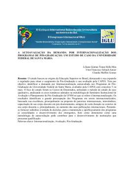 a autoavalia&ccedil;&atilde;o da demanda por internacionaliza&ccedil;&atilde;o dos