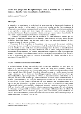 Efeitos dos programas de regulariza&ccedil;&atilde;o sobre o mercado