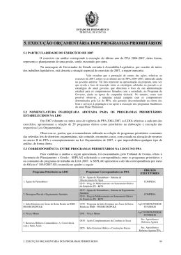 5. execu&ccedil;&atilde;o or&ccedil;ament&aacute;ria dos programas priorit&aacute;rios