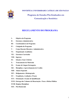 Esqueleto para Regulamento dos Programas: - PUC-SP