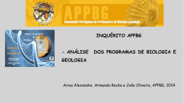 inqu&eacute;rito appbg - an&aacute;lise dos programas de biologia e geologia