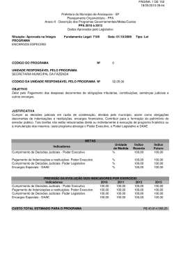 II - Descri&ccedil;&atilde;o dos Programas Governamentais