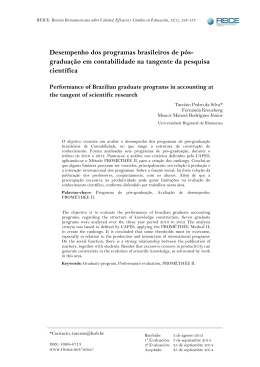 Desempenho dos programas brasileiros de p&oacute;s- gradua&ccedil;&atilde;o