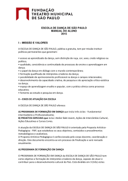 ESCOLA DE DAN&Ccedil;A DE S&Atilde;O PAULO MANUAL DO ALUNO 2015 I