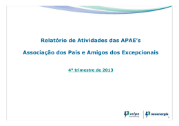Relatório APAE_4º trimestre 2013