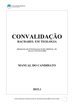 convalida&ccedil;&atilde;o bacharel em teologia - Semin&aacute;rio Teol&oacute;gico Batista do