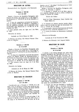 Portaria n&ordm; 238/84 de 14 de Abril