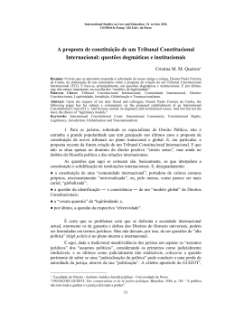 A proposta de constitui&ccedil;&atilde;o de um Tribunal Constitucional