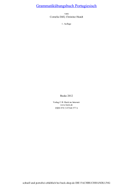 Grammatik&uuml;bungsbuch Portugiesisch - Toc - beck