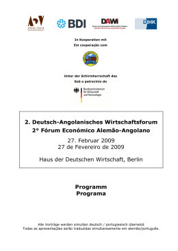 2. Deutsch-Angolanisches Wirtschaftsforum 2° Fórum - E