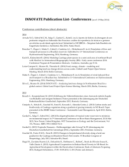 INNOVATE Publication List- Conferences (as of: 19 May 2014)