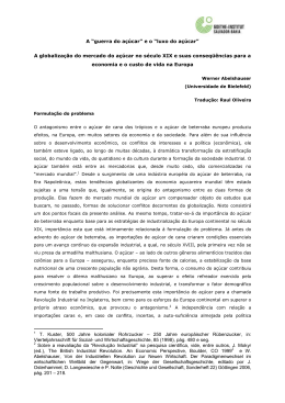 A &ldquo;guerra do a&ccedil;&uacute;car&rdquo; e o &ldquo;luxo do a&ccedil;&uacute;car&rdquo;