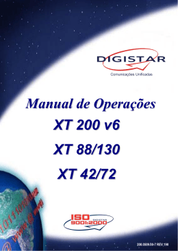 XT 200 v6 XT 88/130 XT 42/7 22 Manual de Operações