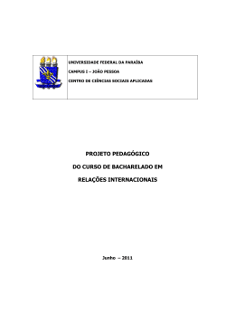 Projeto Pedagógico do Curso de Relações Internacionais