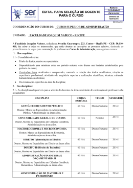 EDITAL PARA SELE&Ccedil;&Atilde;O DE DOCENTE PARA O CURSO