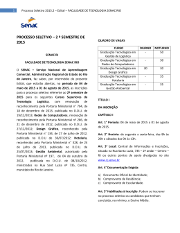 edital do Vestibular 2015