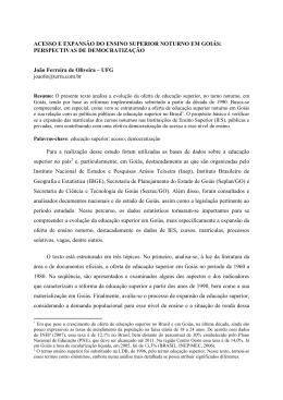 Jo&atilde;o Ferreira de Oliveira. ACESSO E EXPANS&Atilde;O DO