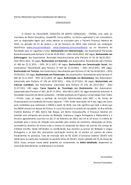 EDITAL PROCESSO SELETIVO AGENDADO Nº 0003/14