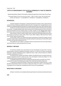 efeito do armazenamento dos frutos na germinação e vigor de