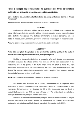 Raleio e capa&ccedil;&atilde;o na produtividade e na qualidade dos frutos de