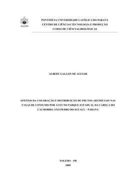efeitos da colora&ccedil;&atilde;o e distribui&ccedil;&atilde;o de frutos artificiais nas taxas de