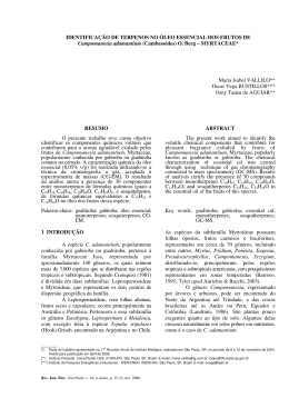 IDENTIFICA&Ccedil;&Atilde;O DE TERPENOS NO &Oacute;LEO ESSENCIAL