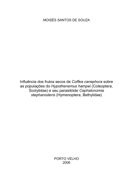 Influ&ecirc;ncia dos frutos secos de coffea canephora