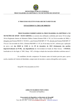 Inscrições Deferidas - Procuradoria da República em Mato Grosso