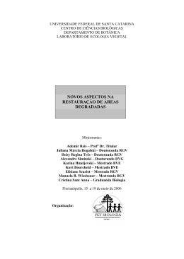 Apostila "Novos Aspectos na Restaura&ccedil;&atilde;o de &Aacute;reas Degradadas"