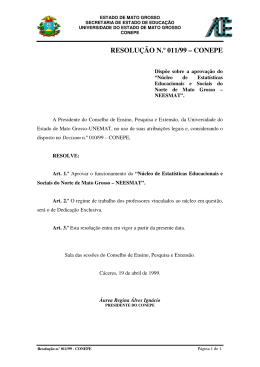 RESOLU&Ccedil;&Atilde;O N.&ordm; 011/99 &ndash; CONEPE