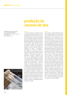 produção de vacinas de dna - Departamento de Engenharia Biológica