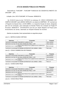 ATA DA SESSÃO PÚBLICA DO PREGÃO - Funcamp