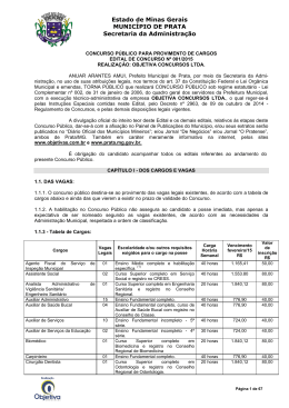Estado de Minas Gerais MUNIC&Iacute;PIO DE PRATA Secretaria