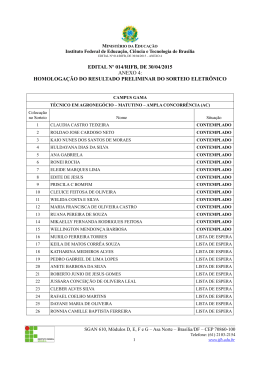 Anexo 4: resultado preliminar do sorteio - Campus Gama