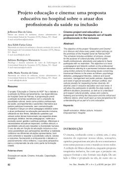 Projeto educa&ccedil;&atilde;o e cinema: uma proposta educativa no hospital