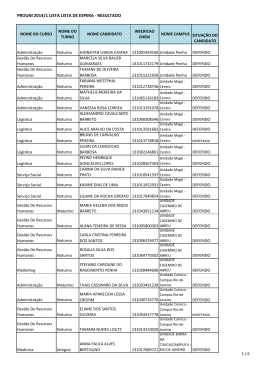 PROUNI 2014/1 LISTA LISTA DE ESPERA