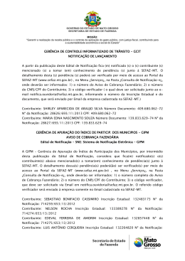 GER&Ecirc;NCIA DE CONTROLE INFORMATIZADO DE TR&Acirc;NSITO