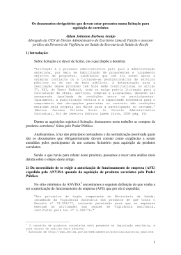 22 / Jan 2009 Os documentos obrigat&oacute;rios que devem estar