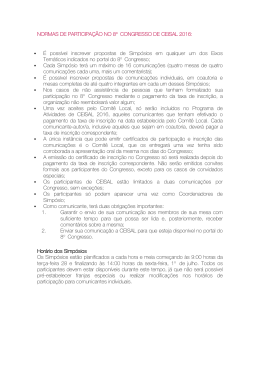 NORMAS DE PARTICIPA&Ccedil;&Atilde;O NO 8&ordm; CONGRESSO